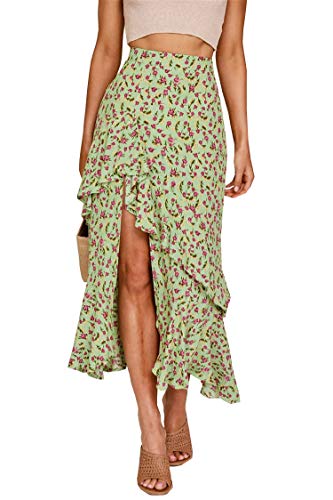 Women Boho Floral Print Long Skirt Chic ...